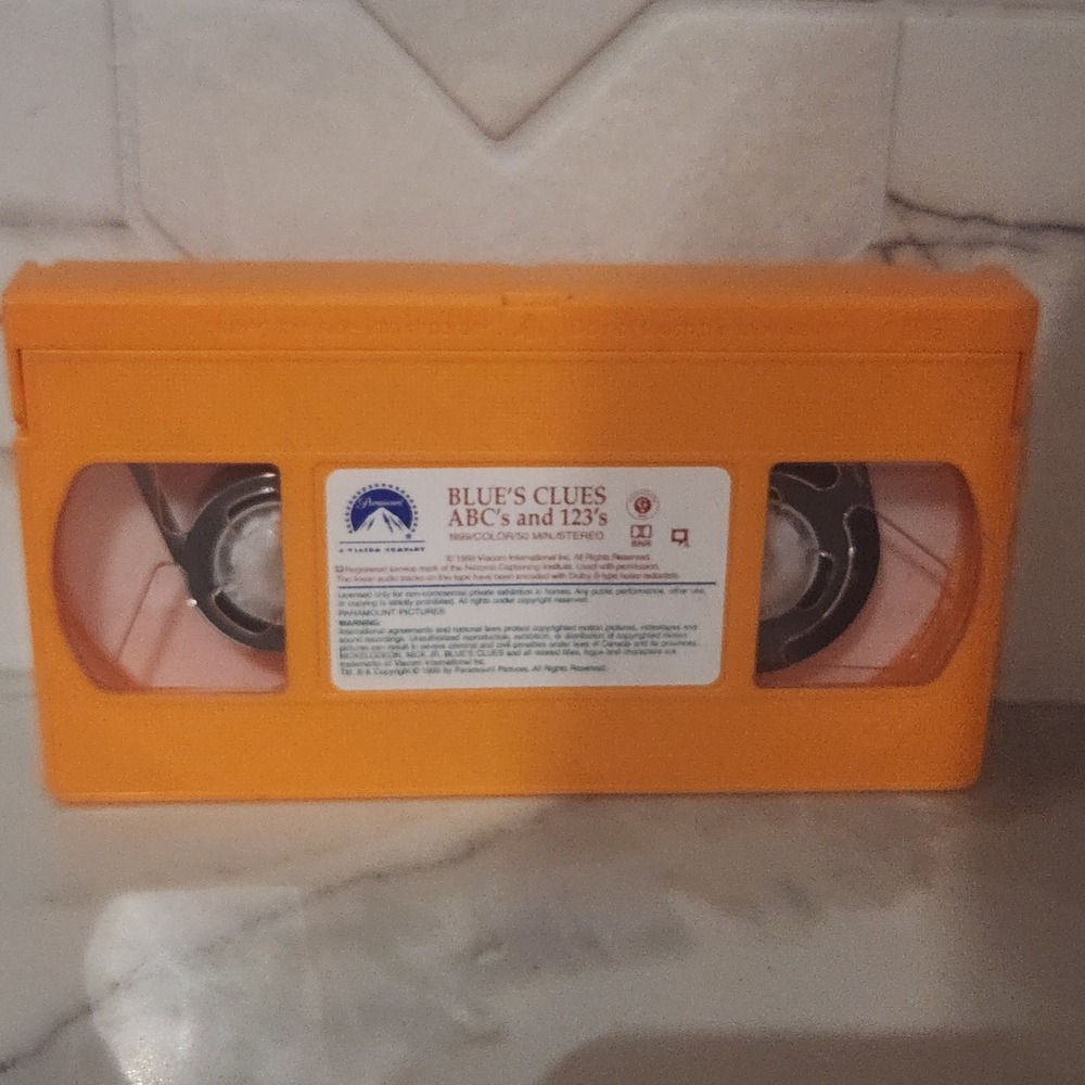 Blues‎ Clues ABCs and 123s VHS Orange Tape Nickelodeon 1999 Paramount 50 Min